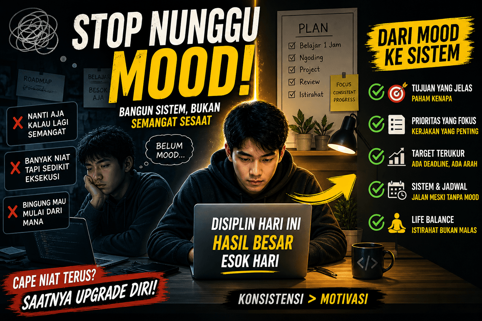 Stop Nunggu Mood: Cara Engineer Keluar dari Siklus “Nanti Kalau Lagi Semangat”