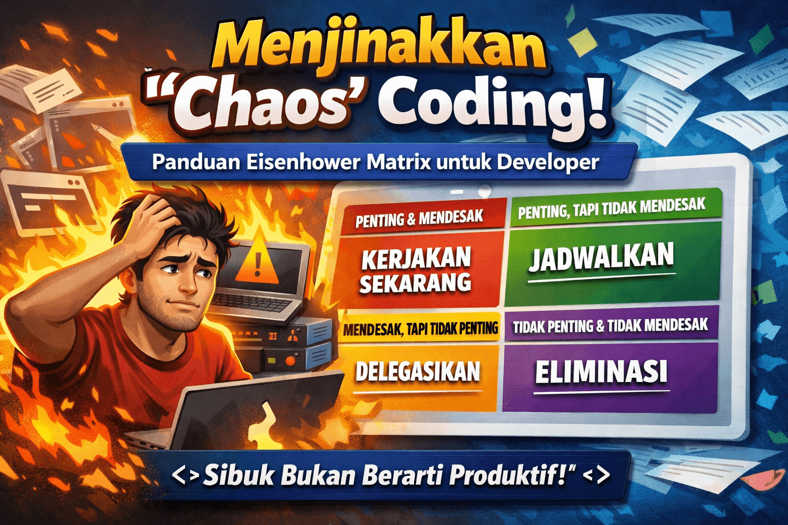 Menjinakkan "Chaos" Coding: Panduan Eisenhower Matrix untuk Developer